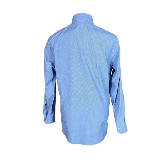 Brooks Brothers Men's Milano Blue White Long Sleeve Button Down Shirt 16.5 34 - Picture 5 of 8